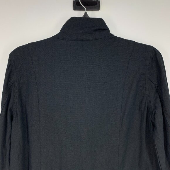Market & Spruce Jacket Cara Black Linen Blend Button Zip - Picture 9 of 12